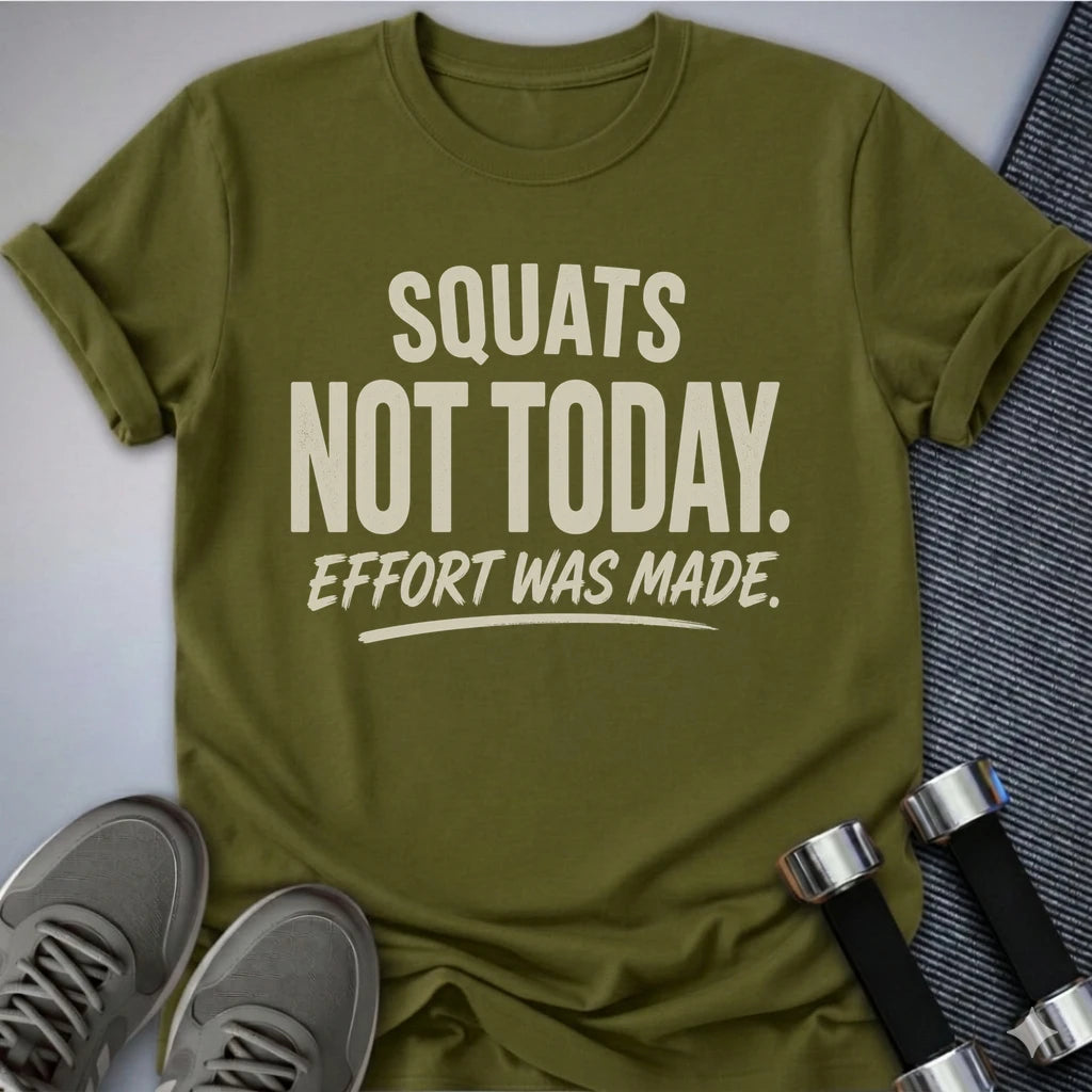 Printify T-Shirt No Squats Today T-Shirt