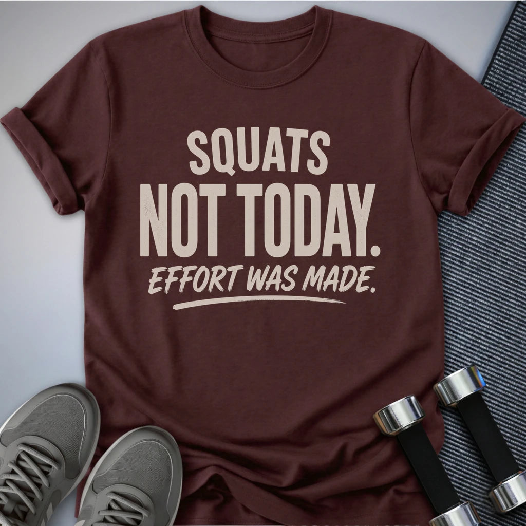 Printify T-Shirt No Squats Today T-Shirt