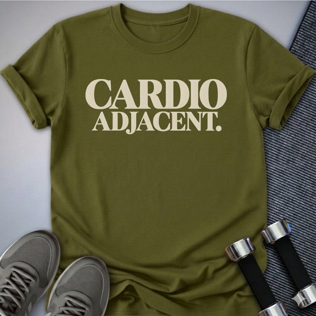 Printify T-Shirt Olive / S Cardio Adjacent T-Shirt