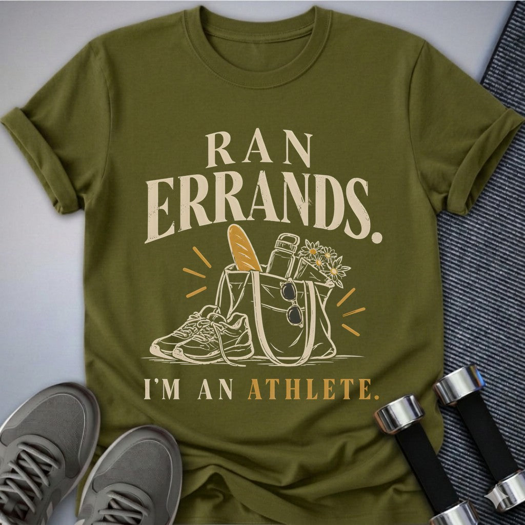 Printify T-Shirt Olive / S Ran Errands T-Shirt