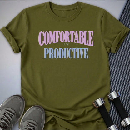 Printify T-Shirt Comfortable Is Productive T-Shirt
