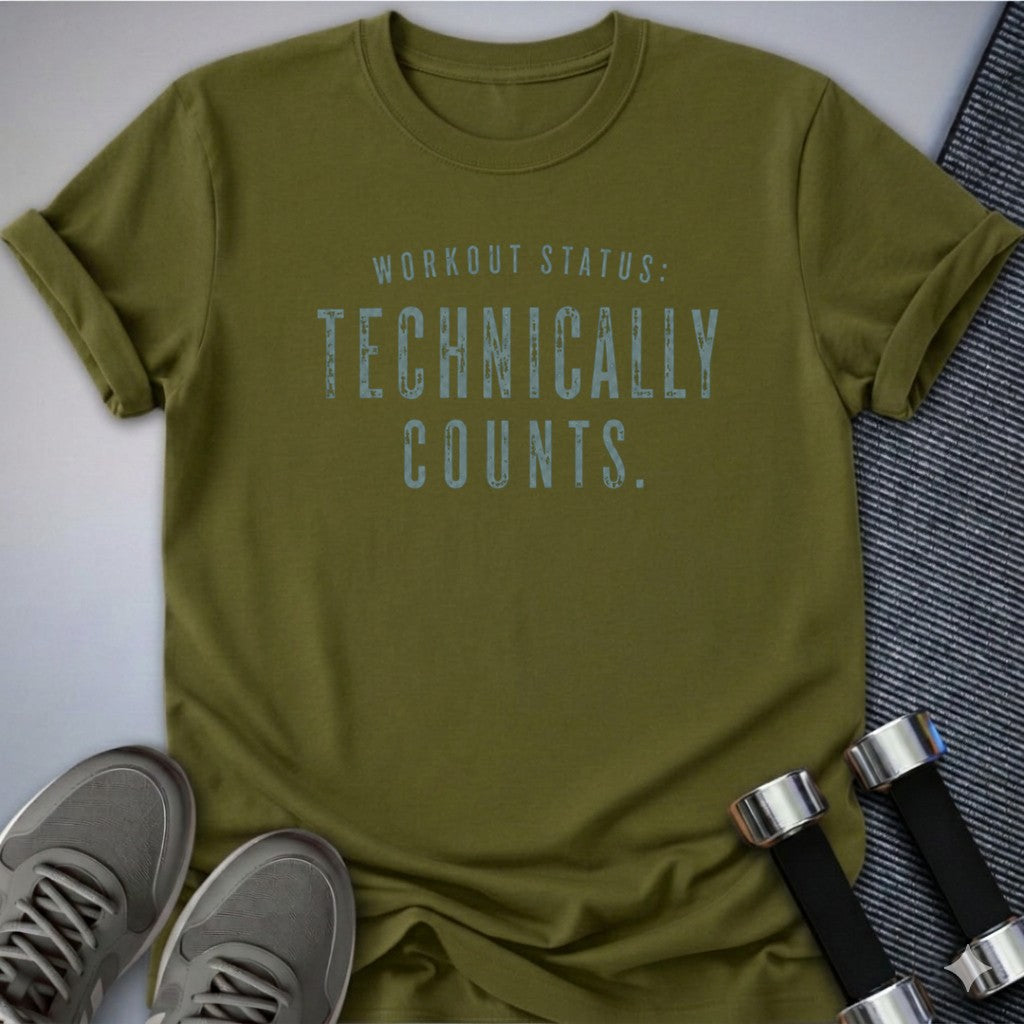 Printify T-Shirt Olive / S Technically It Counts T-Shirt
