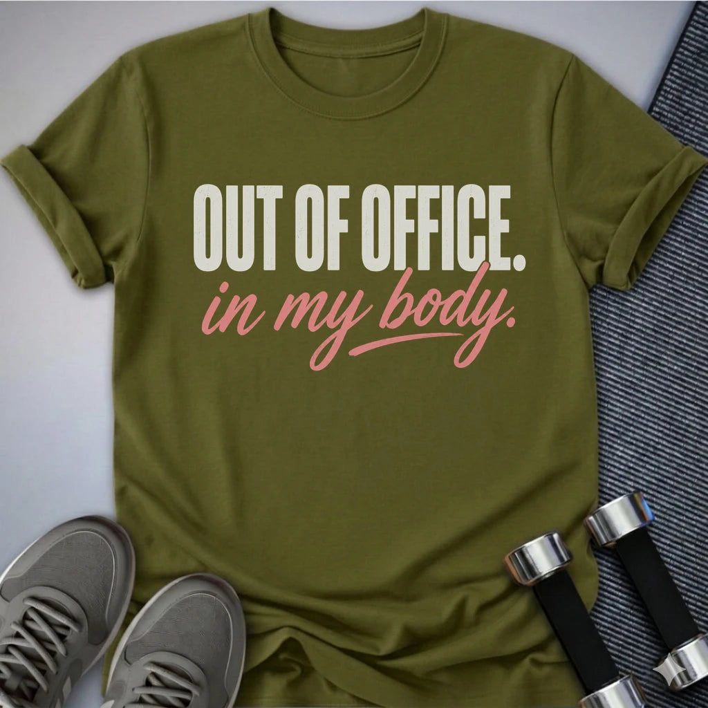 Printify T-Shirt S / Olive Out of Office T-Shirt