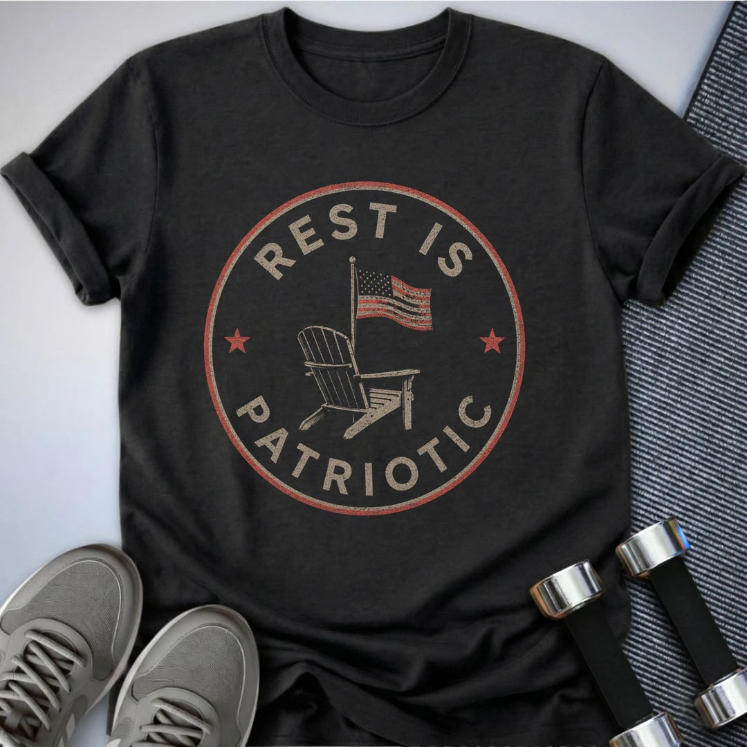 Printify T-Shirt S / Dark Grey Heather Patriotic Rest T-Shirt