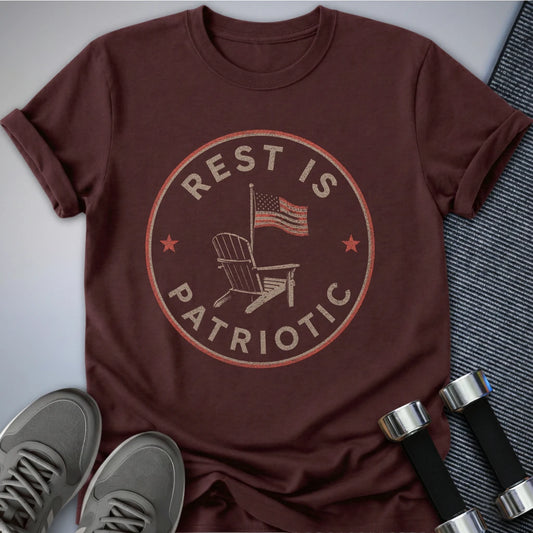 Printify T-Shirt S / Maroon Patriotic Rest T-Shirt