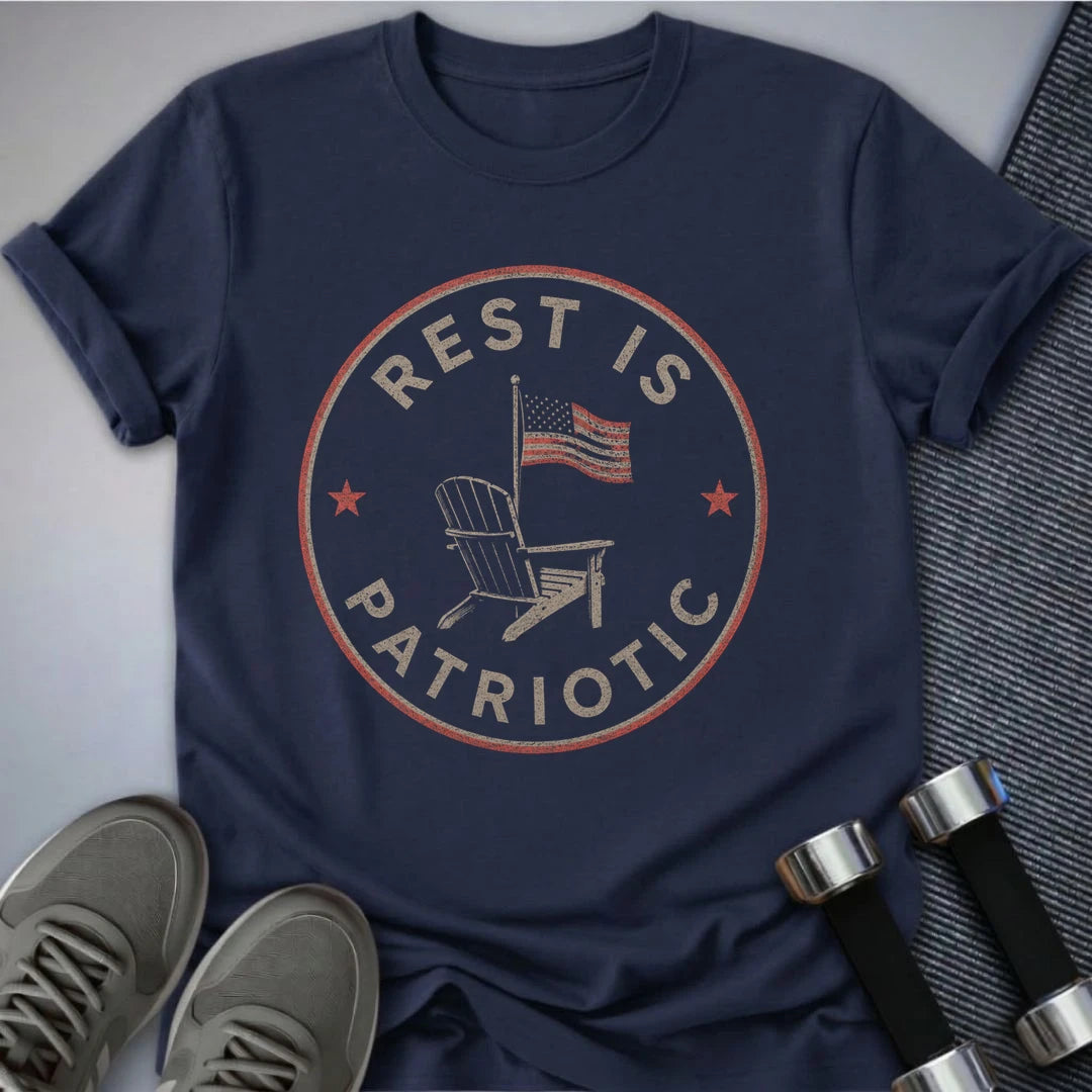 Printify T-Shirt S / Navy Patriotic Rest T-Shirt
