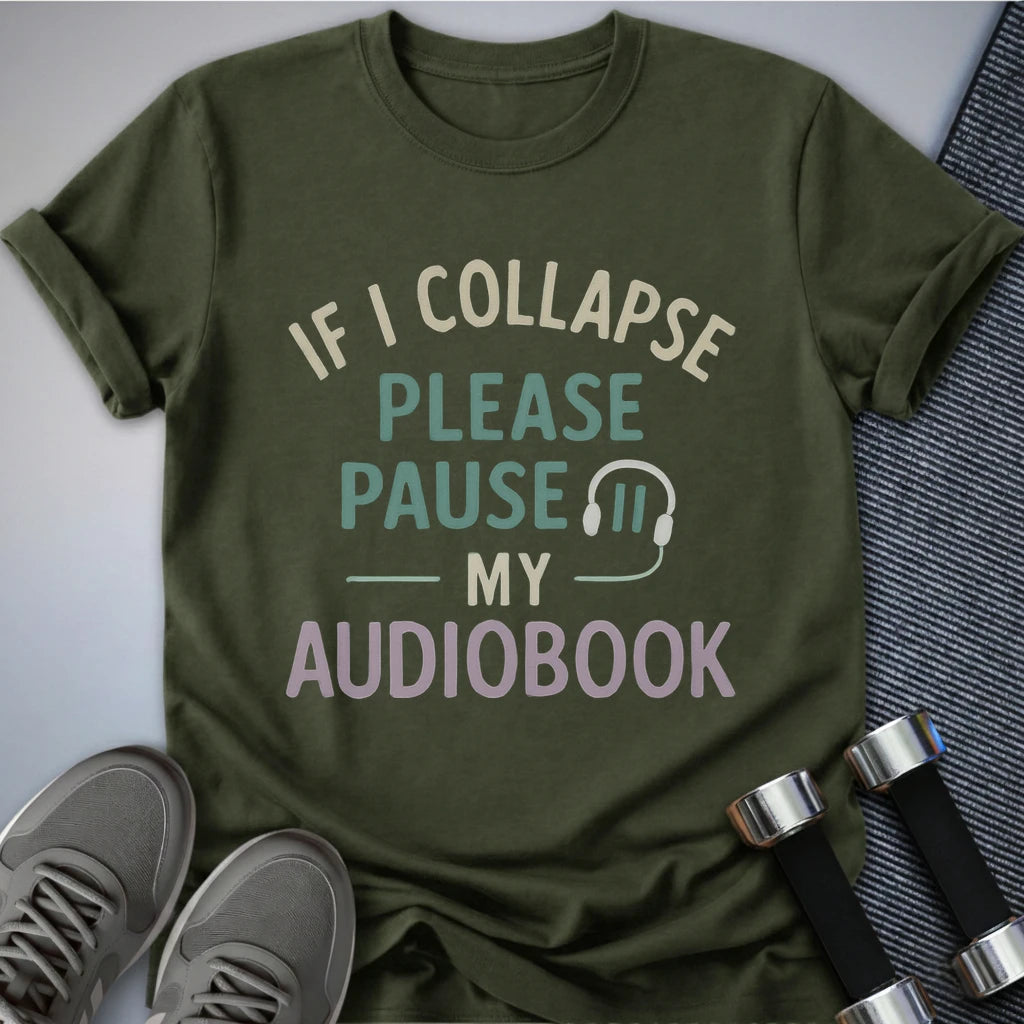 Printify T-Shirt Military Green / S Pause My Book T-Shirt