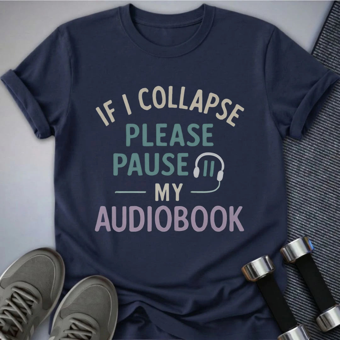 Printify T-Shirt Navy / S Pause My Book T-Shirt