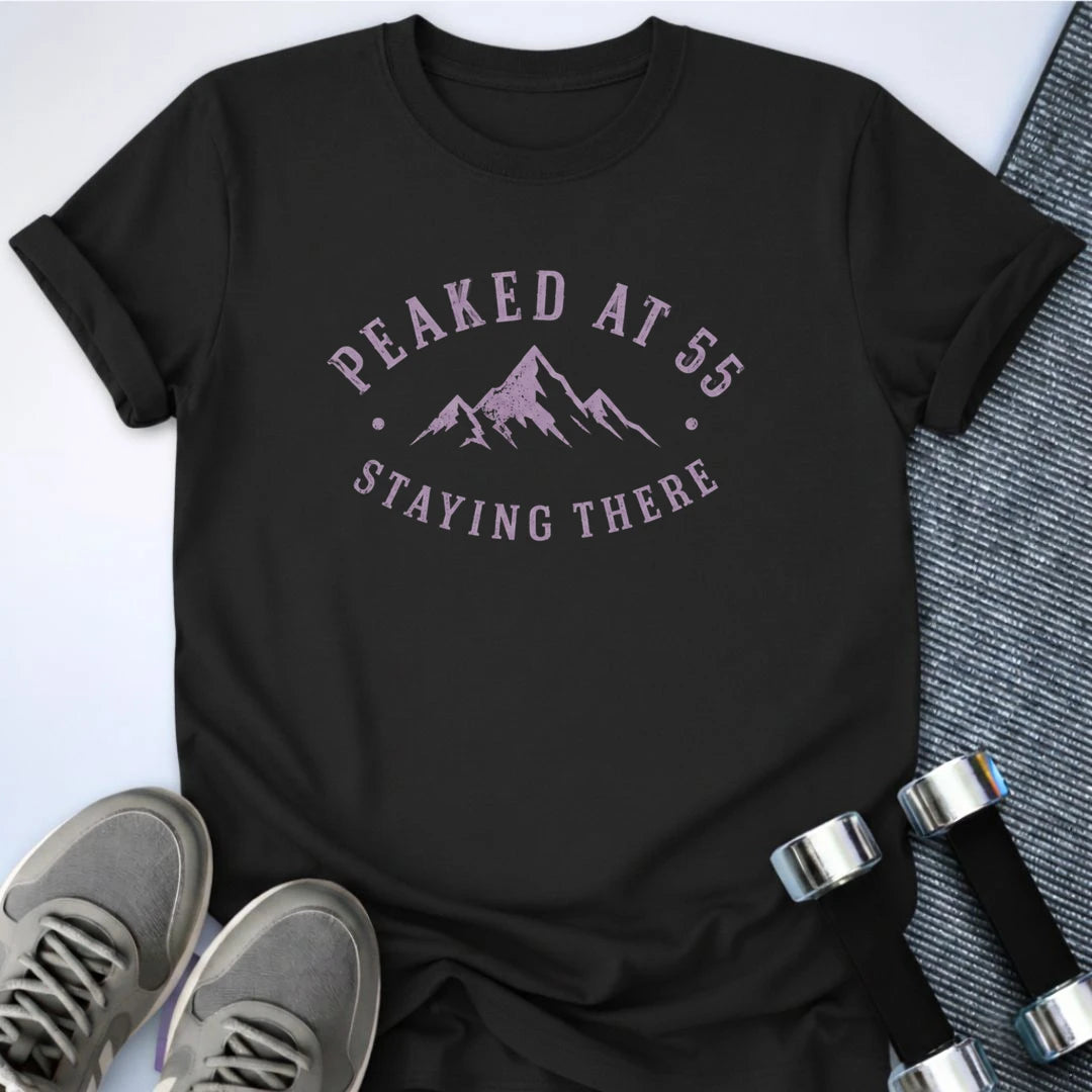 Printify T-Shirt S / Black Peaked At 55 T-Shirt