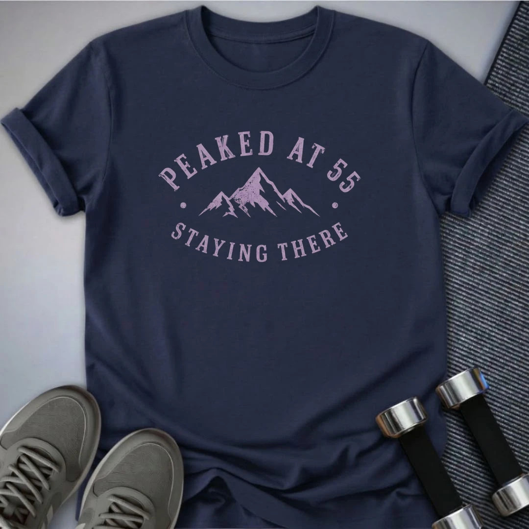 Printify T-Shirt S / Navy Peaked At 55 T-Shirt