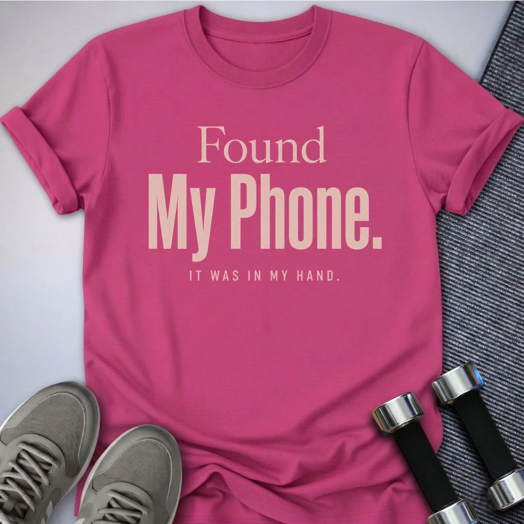 Printify T-Shirt S / Berry Phone In Hand T-Shirt