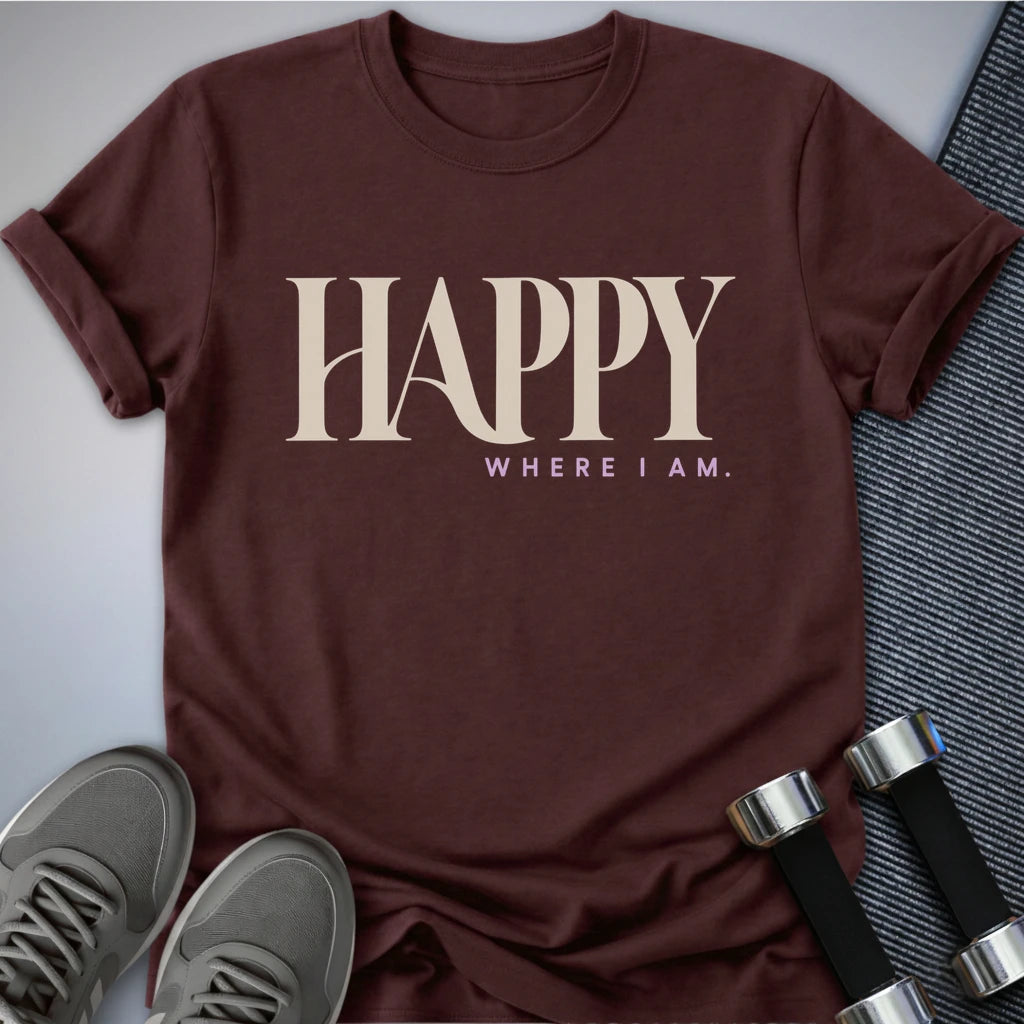 Printify T-Shirt Maroon / S Present Tense T-Shirt