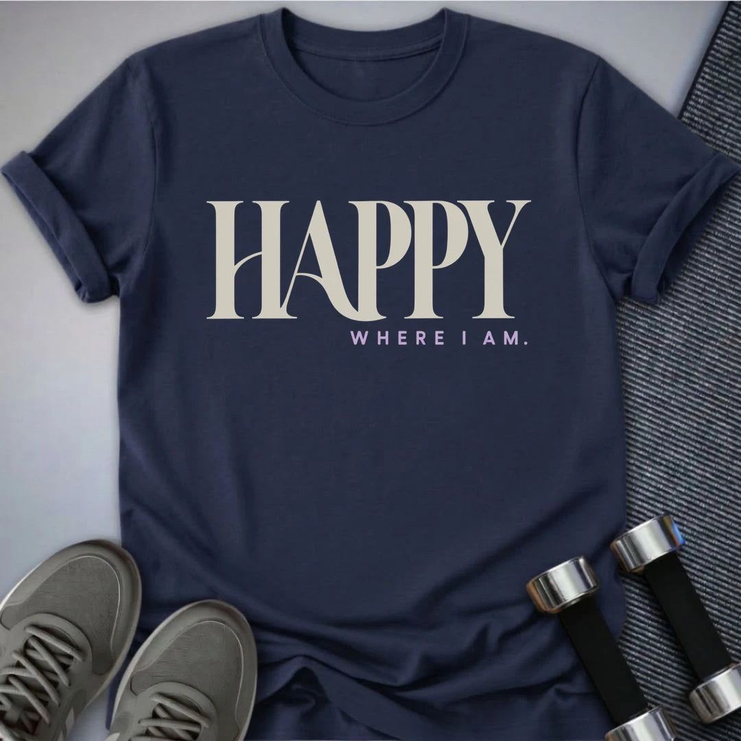 Printify T-Shirt Navy / S Present Tense T-Shirt