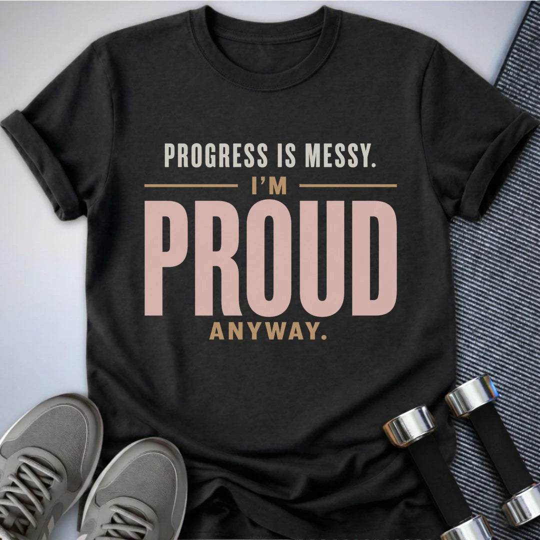 Printify T-Shirt S / Dark Grey Heather Proud of Progress T-Shirt
