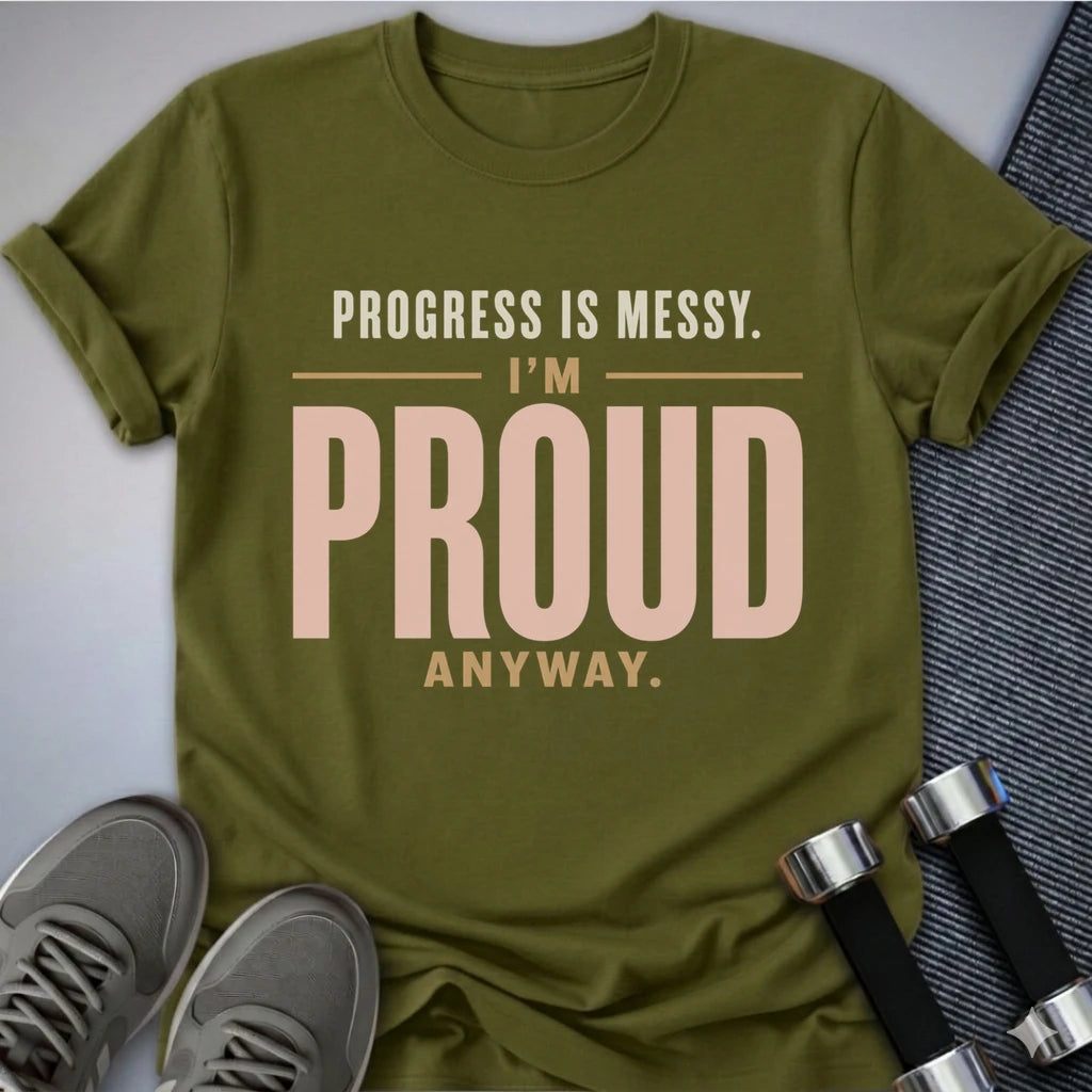 Printify T-Shirt S / Olive Proud of Progress T-Shirt