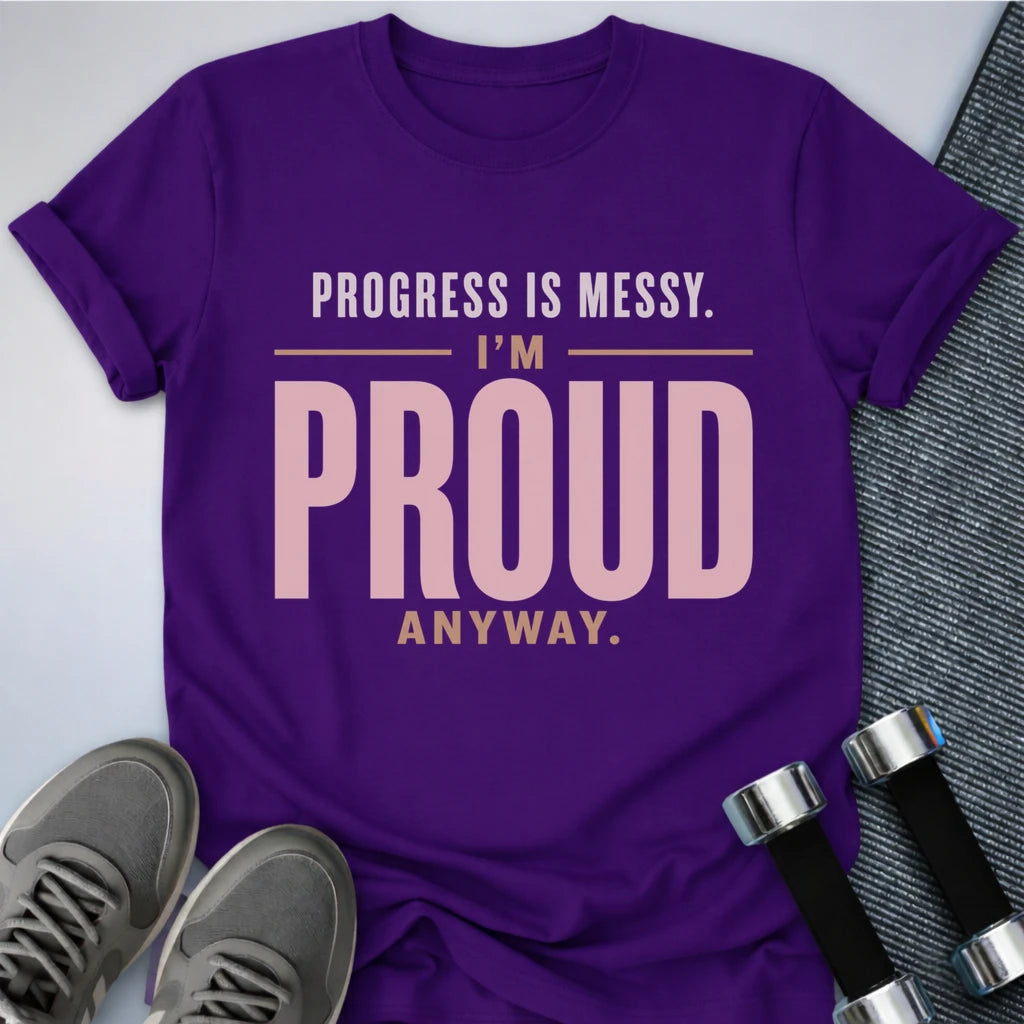 Printify T-Shirt S / Team Purple Proud of Progress T-Shirt