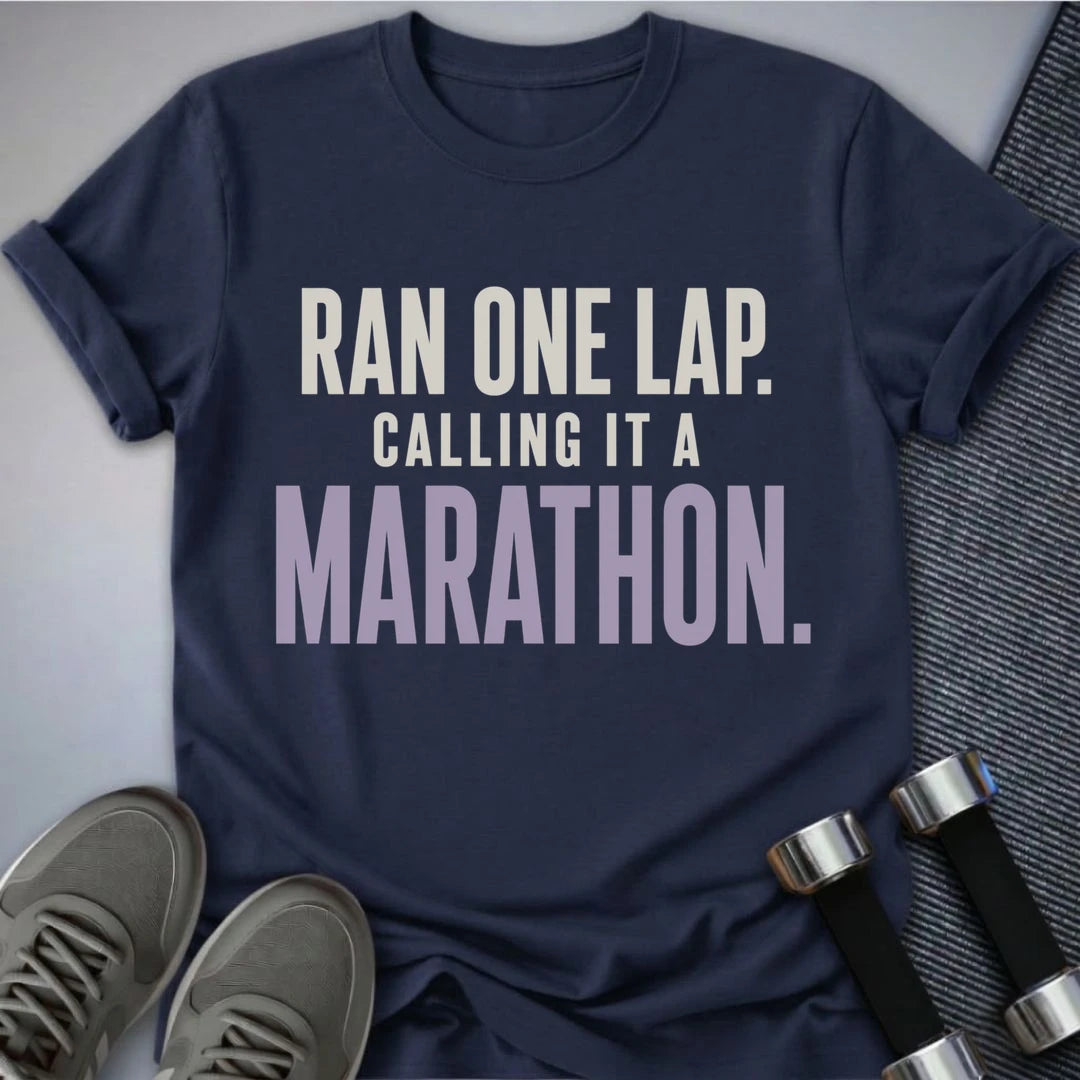 Printify T-Shirt S / Navy Ran One Lap T-Shirt