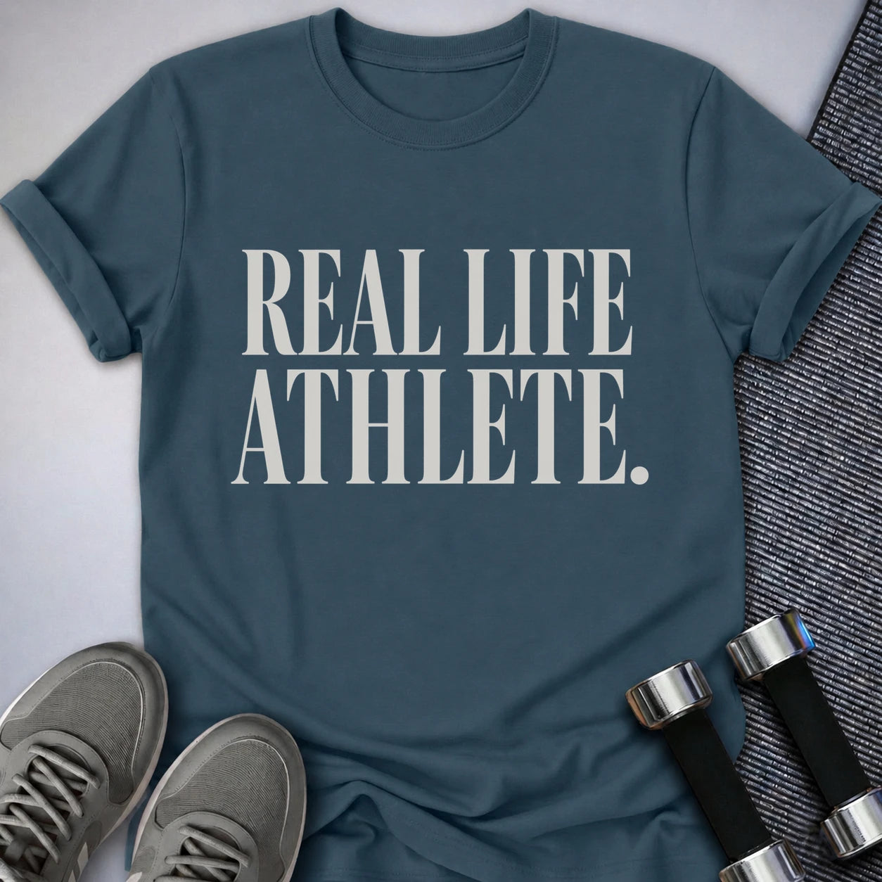 Printify T-Shirt S / Deep Teal Real Life Athlete T-Shirt