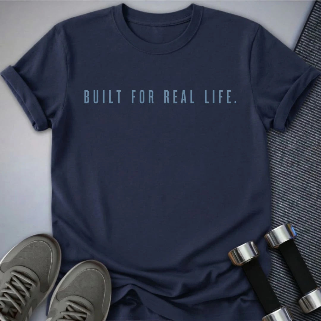 Printify T-Shirt S / Navy Real Life Built T-Shirt