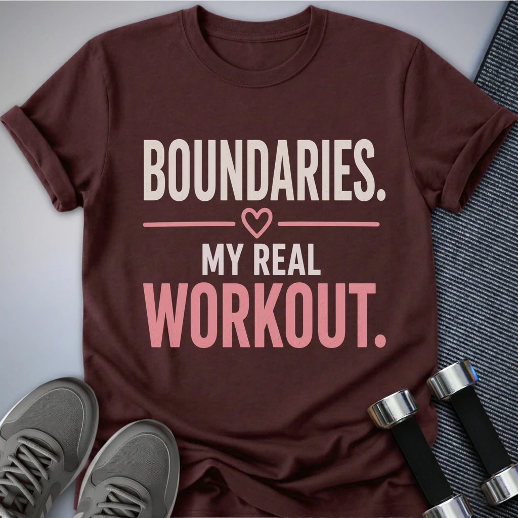 Printify T-Shirt S / Maroon Real Workout T-Shirt