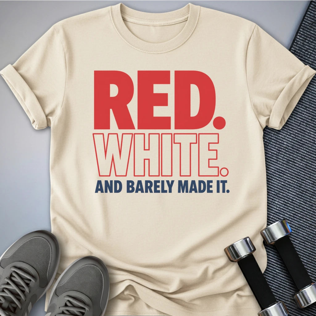Printify T-Shirt S / Natural Red White & Barley T-Shirt