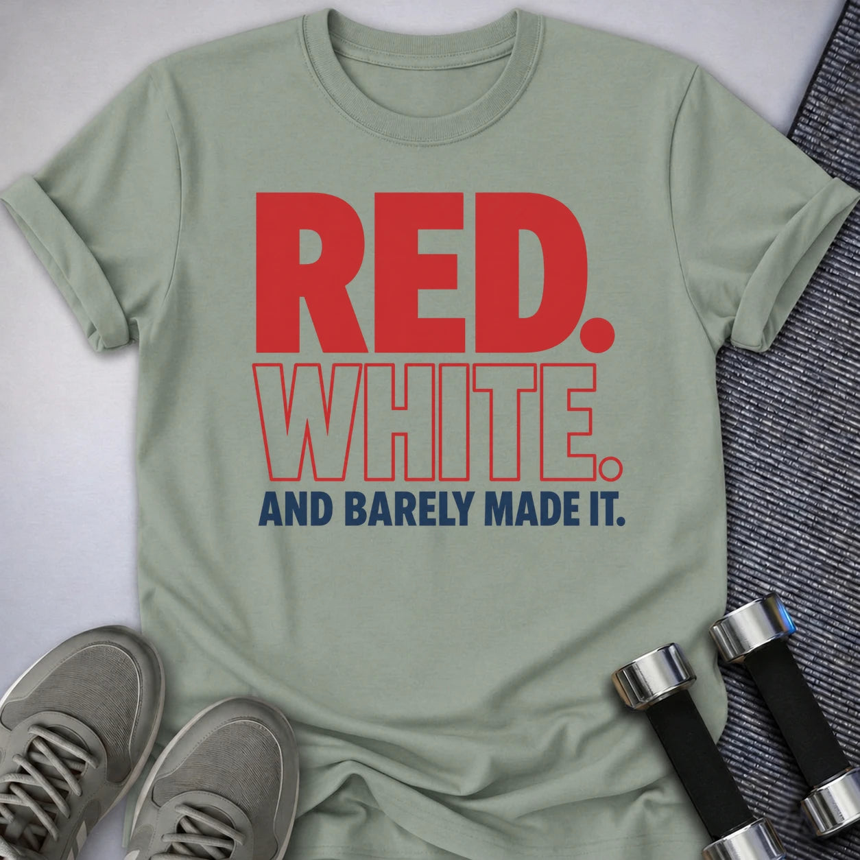 Printify T-Shirt S / Sage Red White & Barley T-Shirt