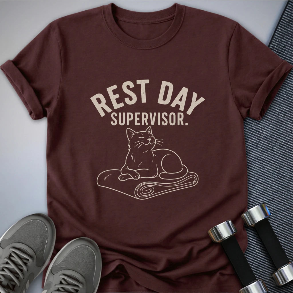 Printify T-Shirt S / Maroon Rest Day Supervisor T-Shirt