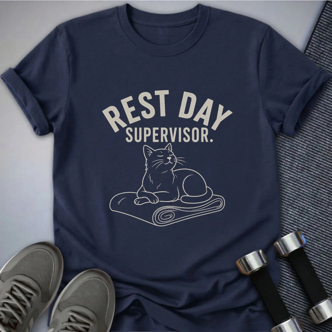 Printify T-Shirt S / Navy Rest Day Supervisor T-Shirt