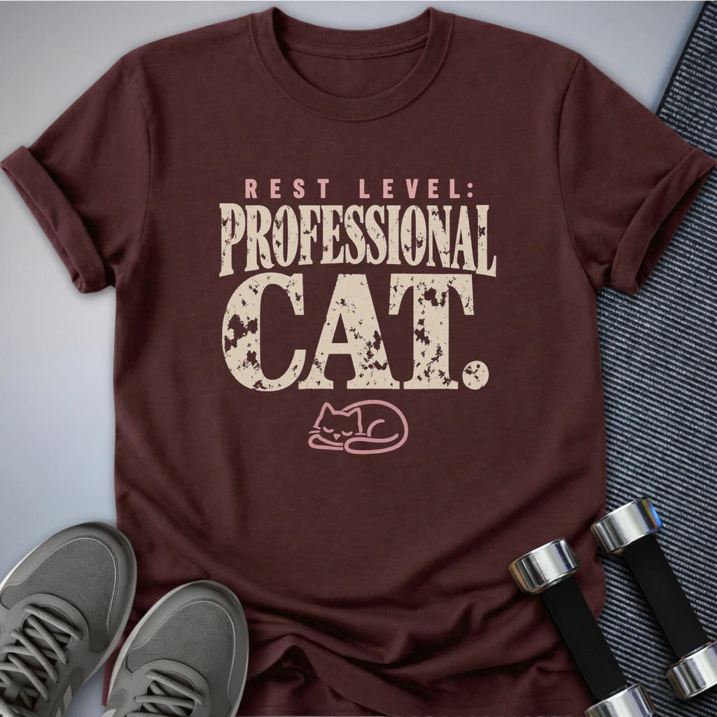 Printify T-Shirt Maroon / S Rest Level Professional T-Shirt