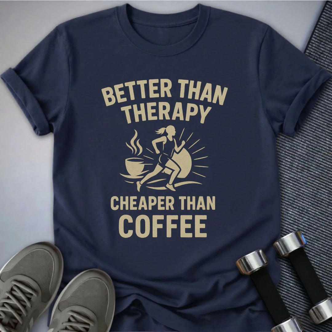 Printify T-Shirt Navy / S Running Therapy T-Shirt
