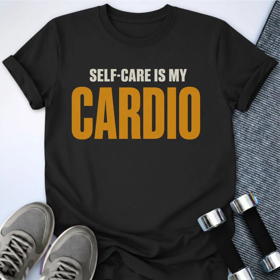 Printify T-Shirt S / Black Self Care Cardio T-Shirt