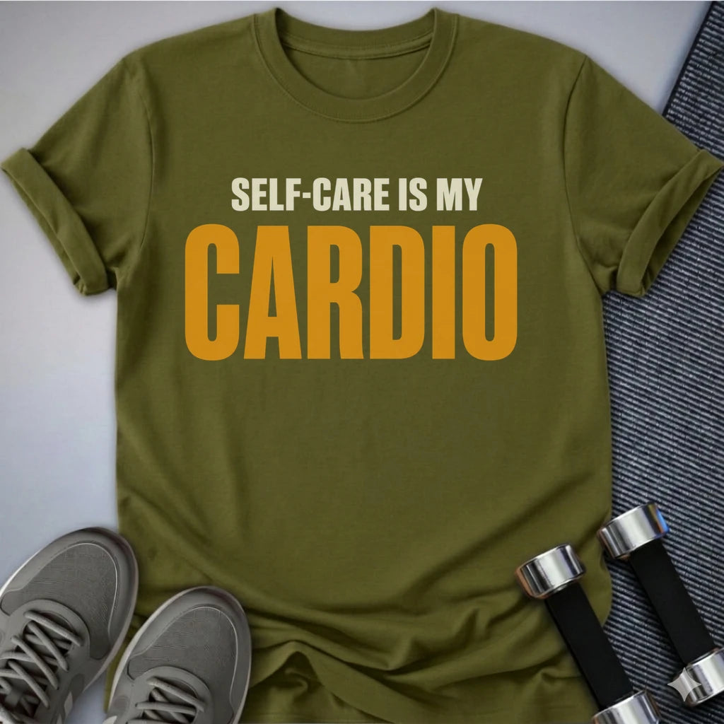 Printify T-Shirt S / Olive Self Care Cardio T-Shirt
