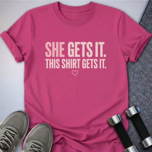 Printify T-Shirt S / Berry She Gets It T-Shirt