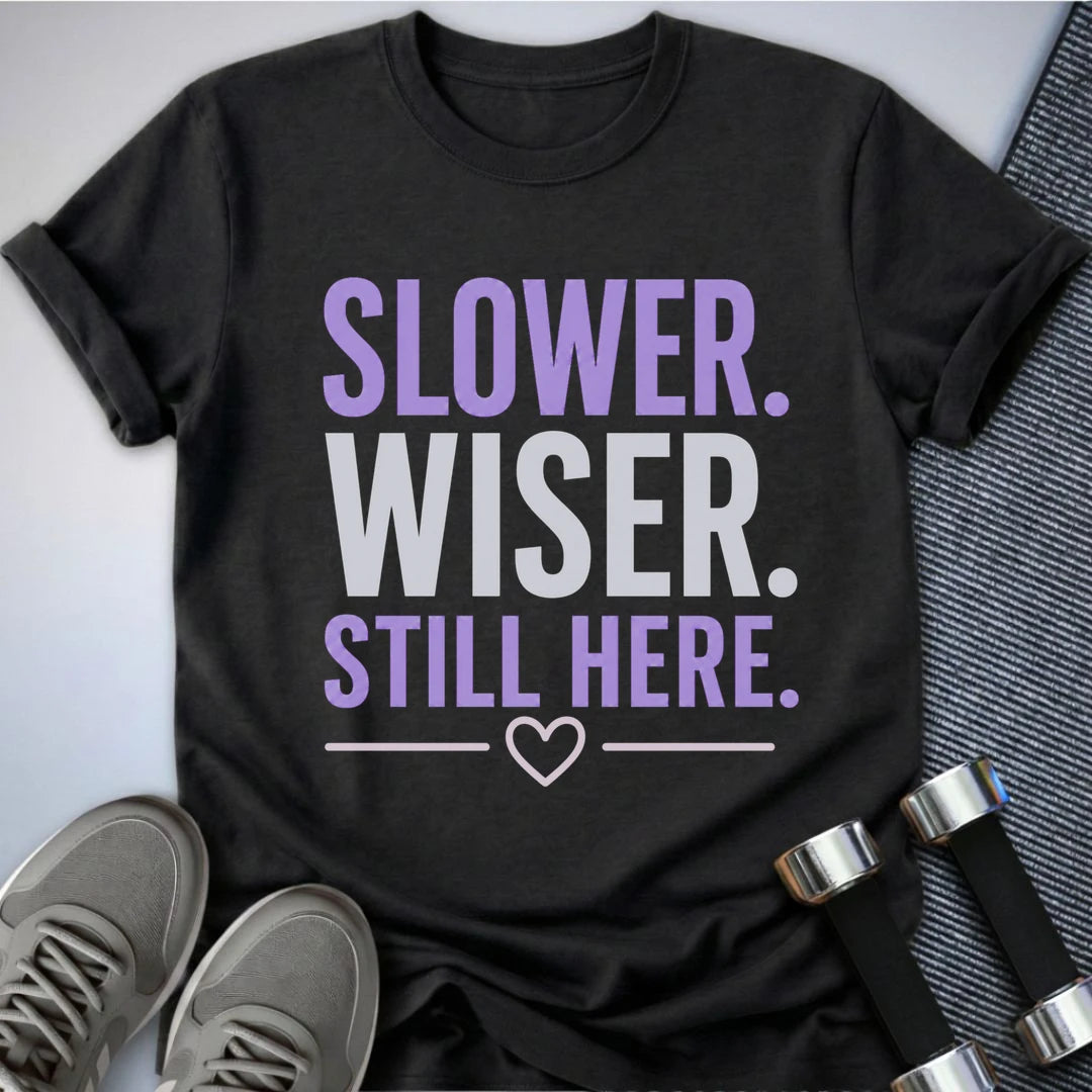 Printify T-Shirt S / Dark Grey Heather Slower & Wiser T-Shirt
