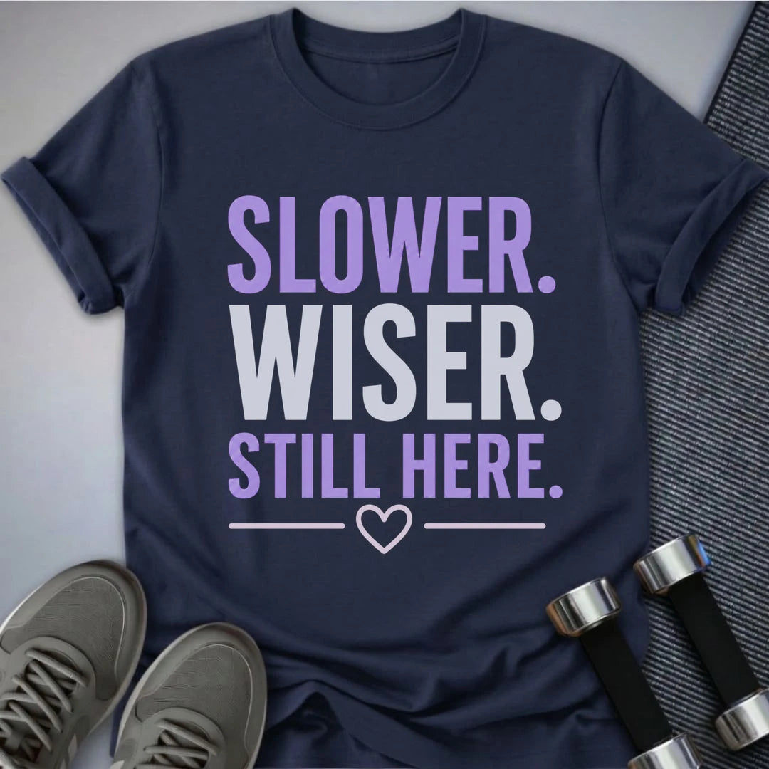 Printify T-Shirt S / Navy Slower & Wiser T-Shirt