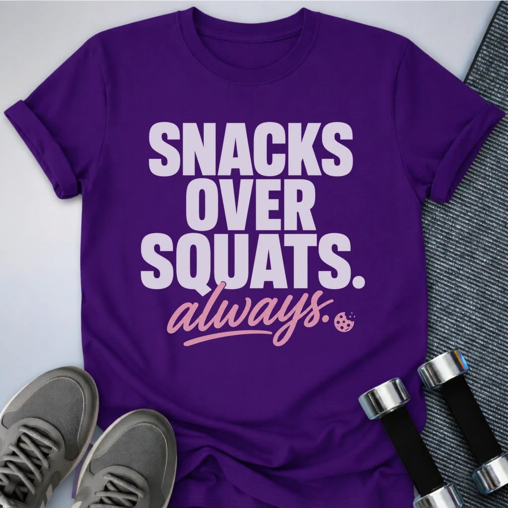 Printify T-Shirt S / Team Purple Snacks Over Squats T-Shirt