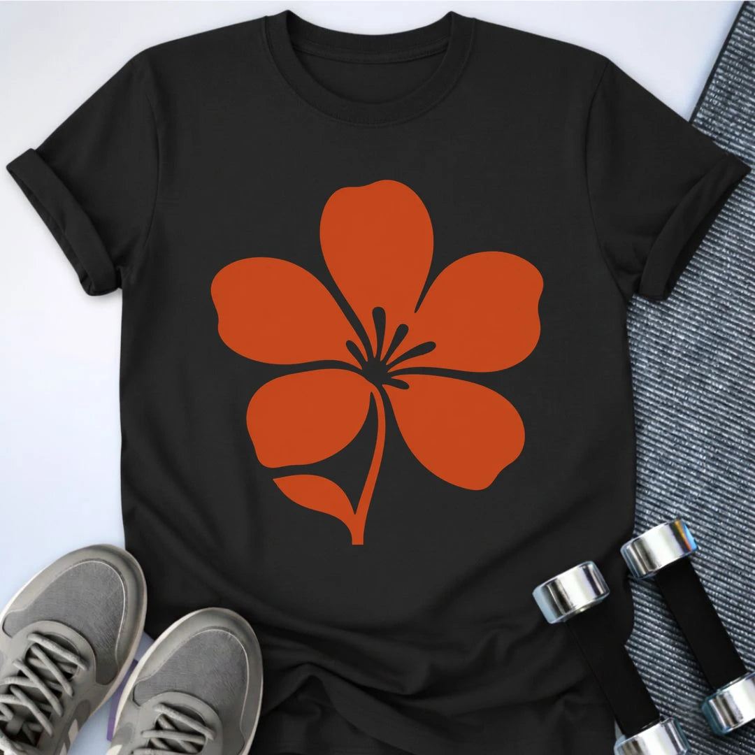 Printify T-Shirt S / Black Soft Strenght Floral T-Shirt
