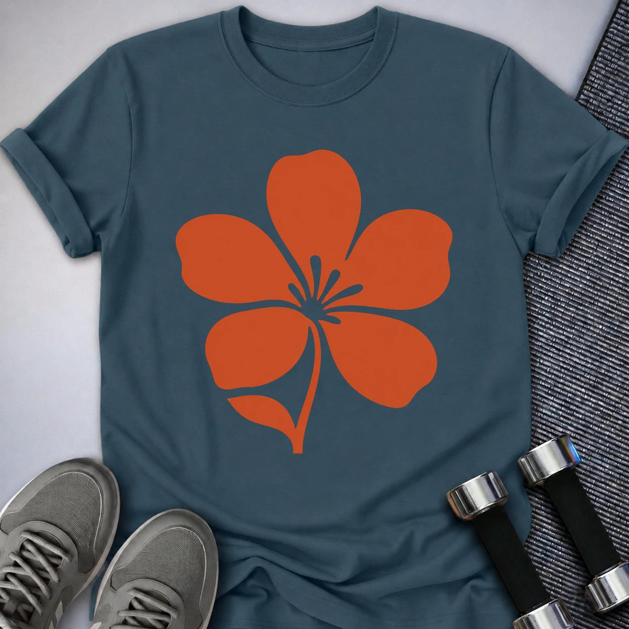 Printify T-Shirt S / Deep Teal Soft Strenght Floral T-Shirt