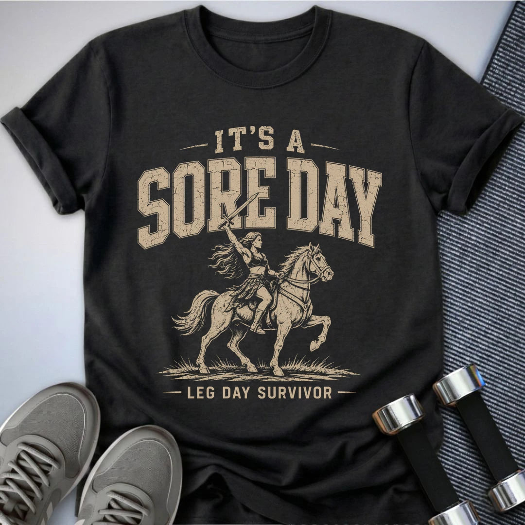 Printify T-Shirt S / Dark Grey Heather Sore Leg Day T-Shirt
