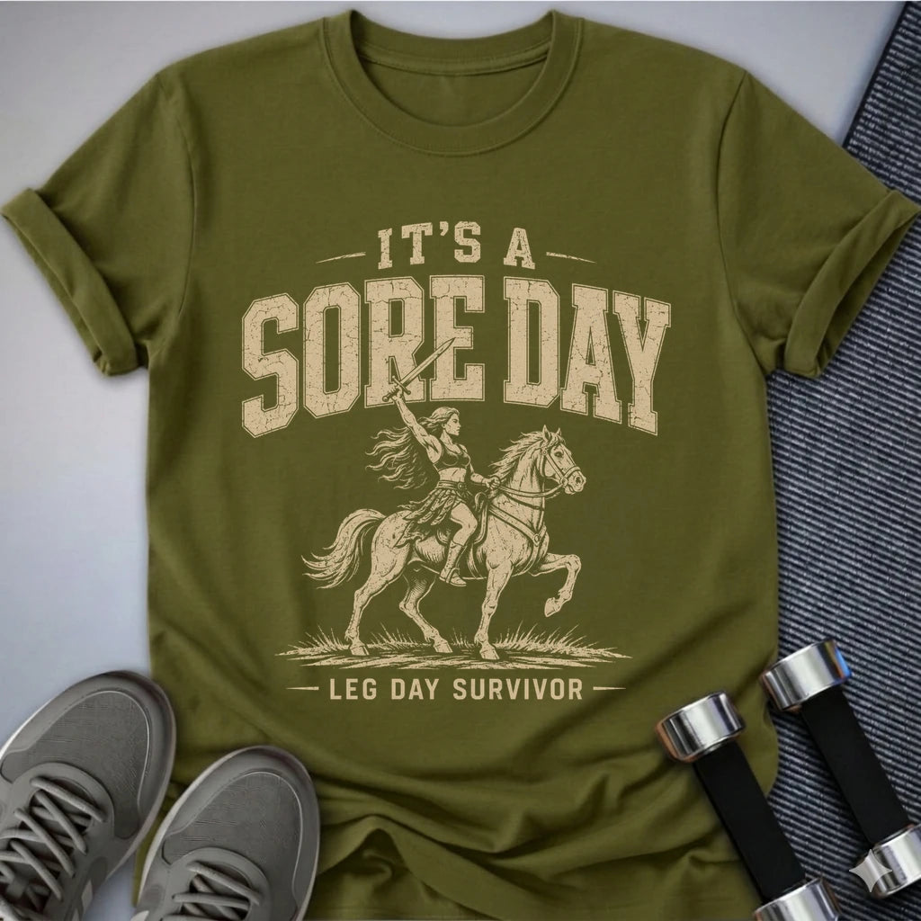 Printify T-Shirt S / Olive Sore Leg Day T-Shirt