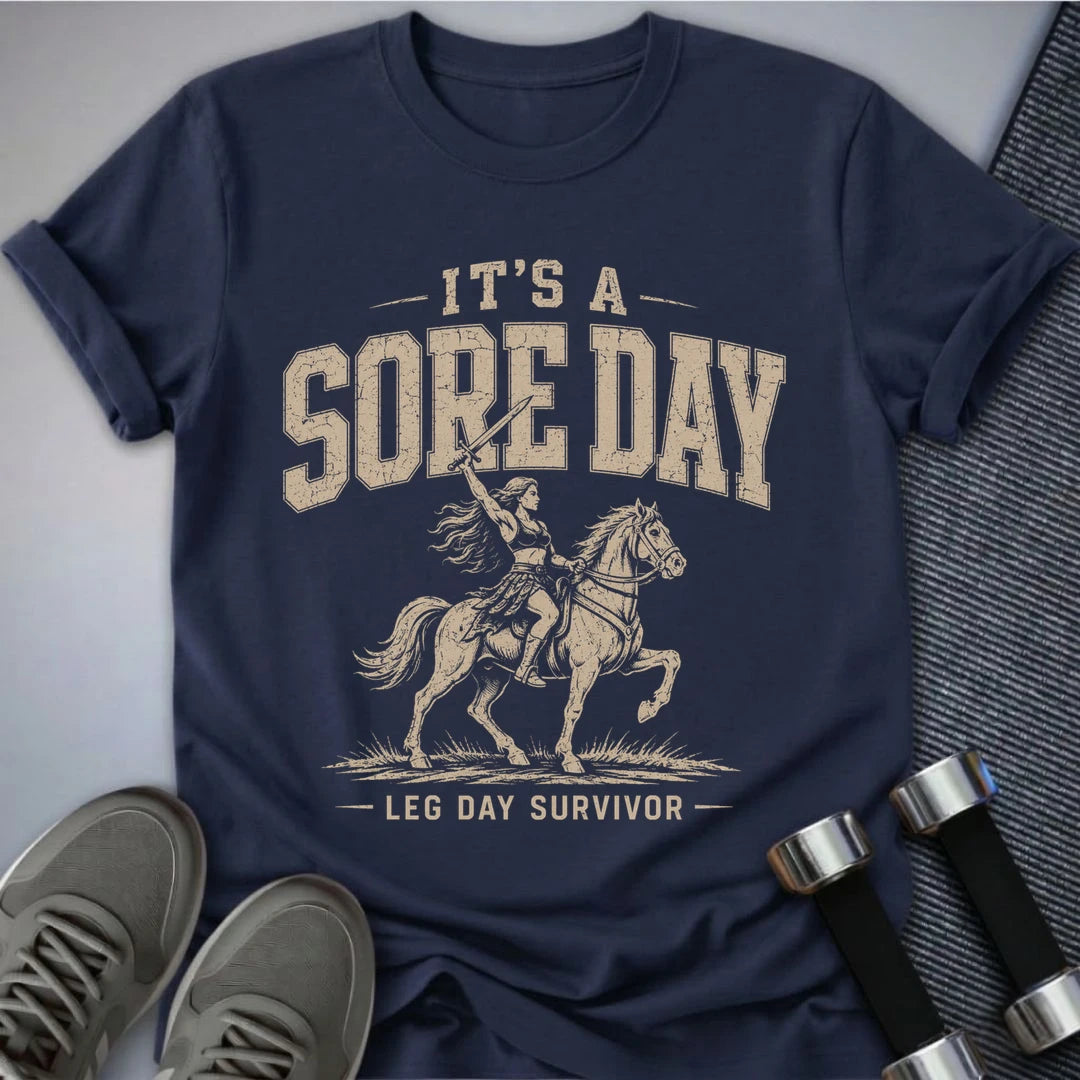 Printify T-Shirt S / Navy Sore Leg Day T-Shirt