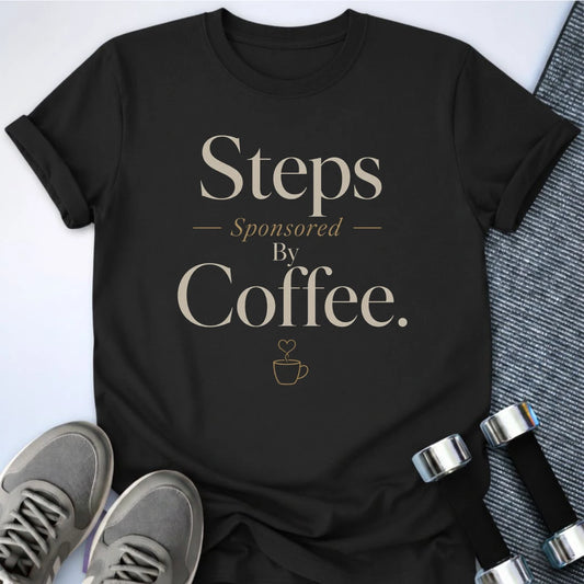 Printify T-Shirt S / Black Steps by Coffee T-Shirt
