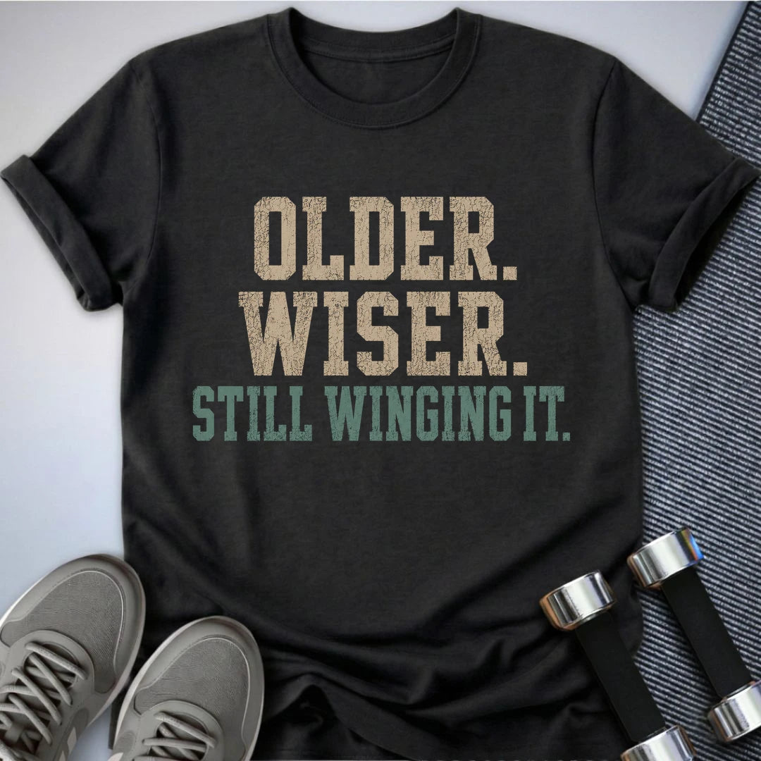Printify T-Shirt S / Dark Grey Heather Still Winging It T-Shirt
