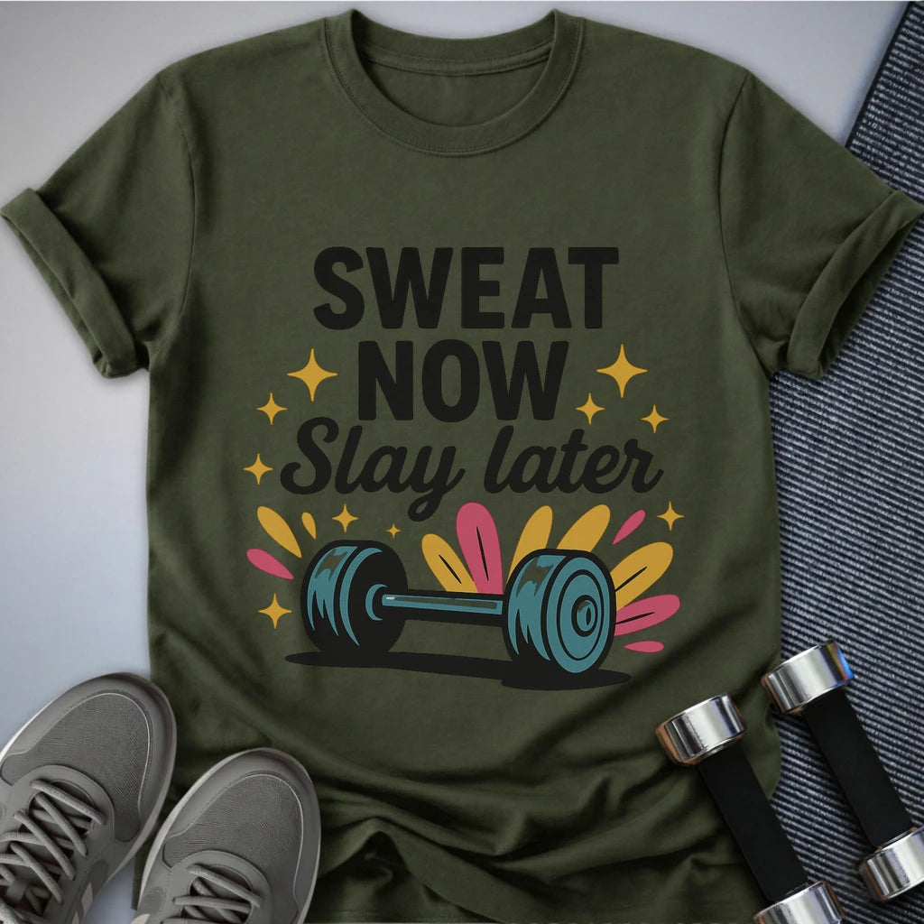 Printify T-Shirt Military Green / S Sweat Now T-Shirt