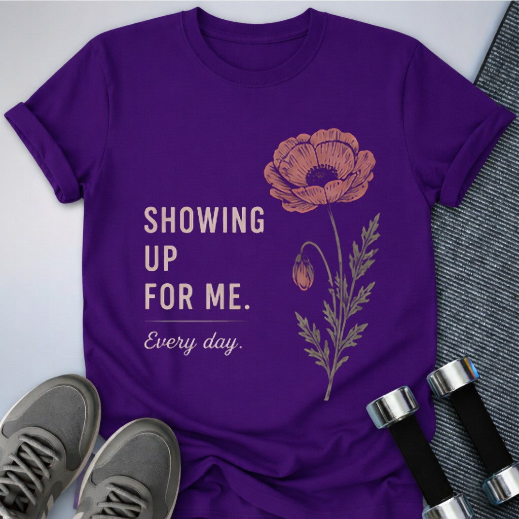 Printify T-Shirt Team Purple / S Showing Up Cute