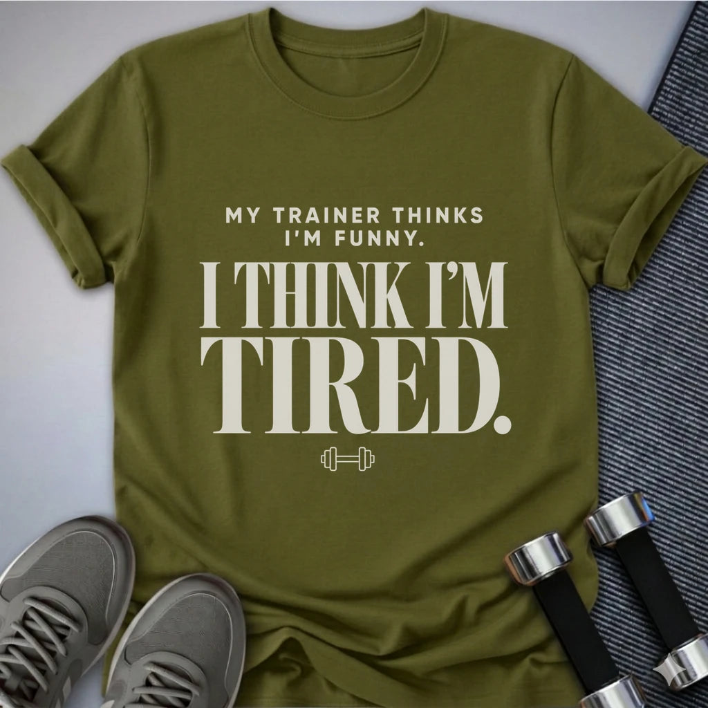 Printify T-Shirt S / Olive Tired T-Shirt
