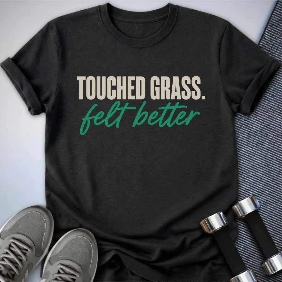 Printify T-Shirt S / Dark Grey Heather Touched Grass T-Shirt