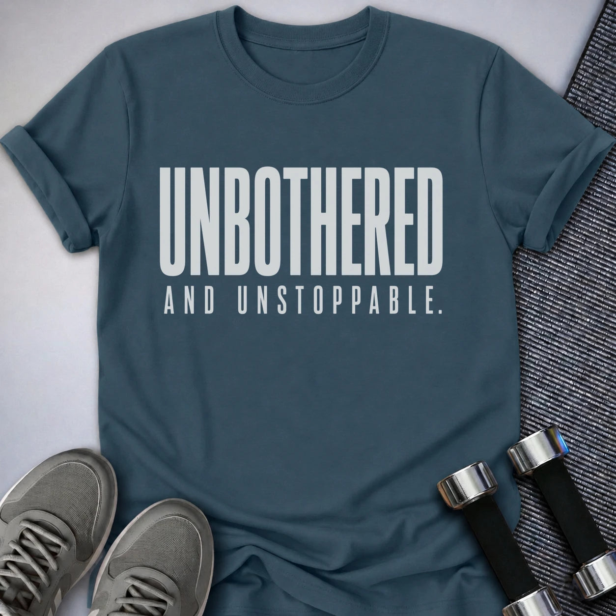 Printify T-Shirt S / Deep Teal Unbothered & Unstoppable T-Shirt