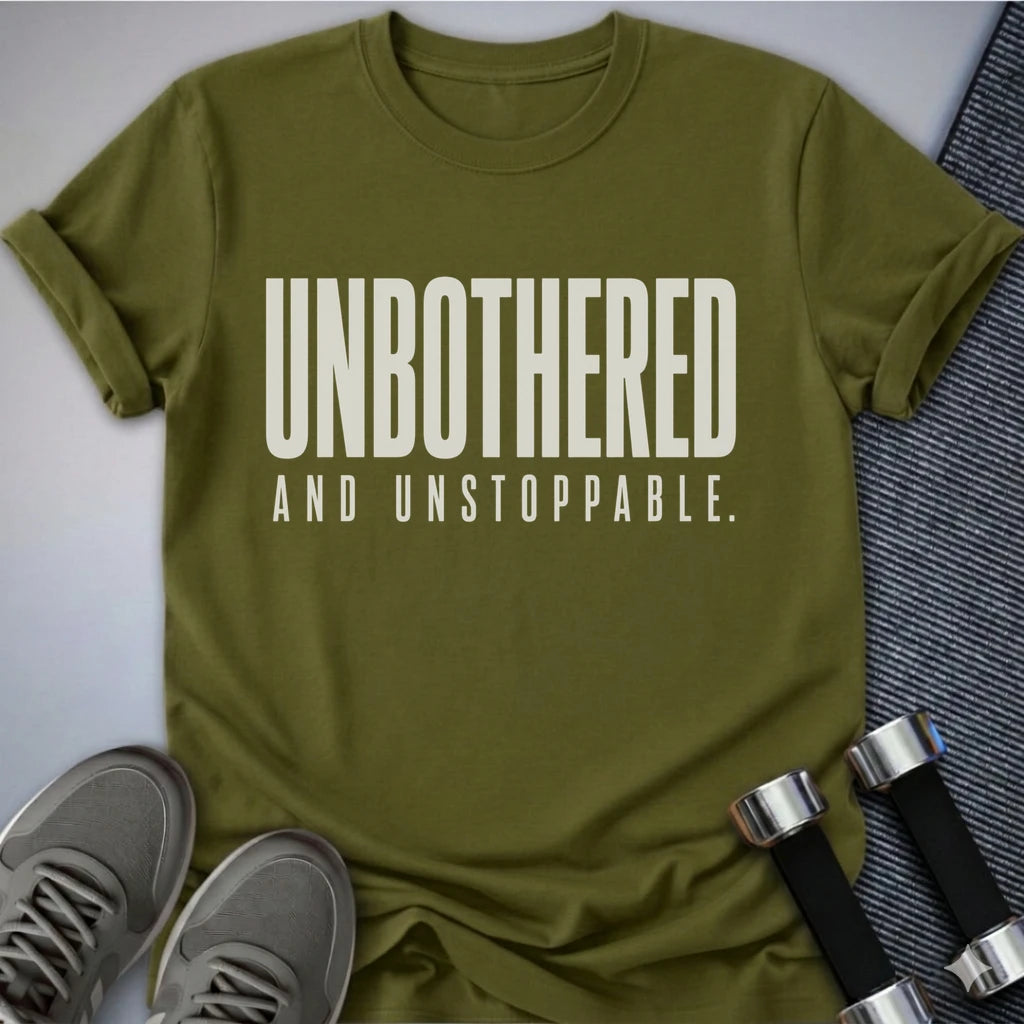 Printify T-Shirt S / Olive Unbothered & Unstoppable T-Shirt