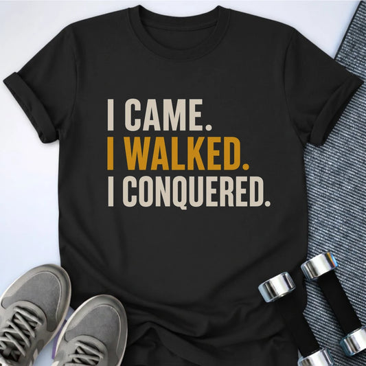 Printify T-Shirt S / Dark Grey Heather Walked & Conquered T-Shirt